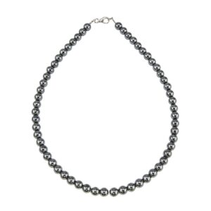 Hématite : Vertus, Bienfaits, Propriétés et Signification en Lithothérapie collier hematite pierres boules 8mm 01 1000x1000