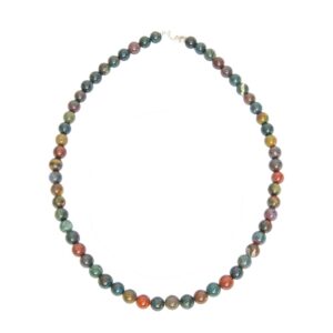 Jaspe Sanguin : Vertus, Bienfaits, Propriétés et Signification en Lithothérapie collier jaspe sanguin pierres boules 8mm 01