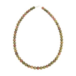 collier epidote pierres boules 08mm 01