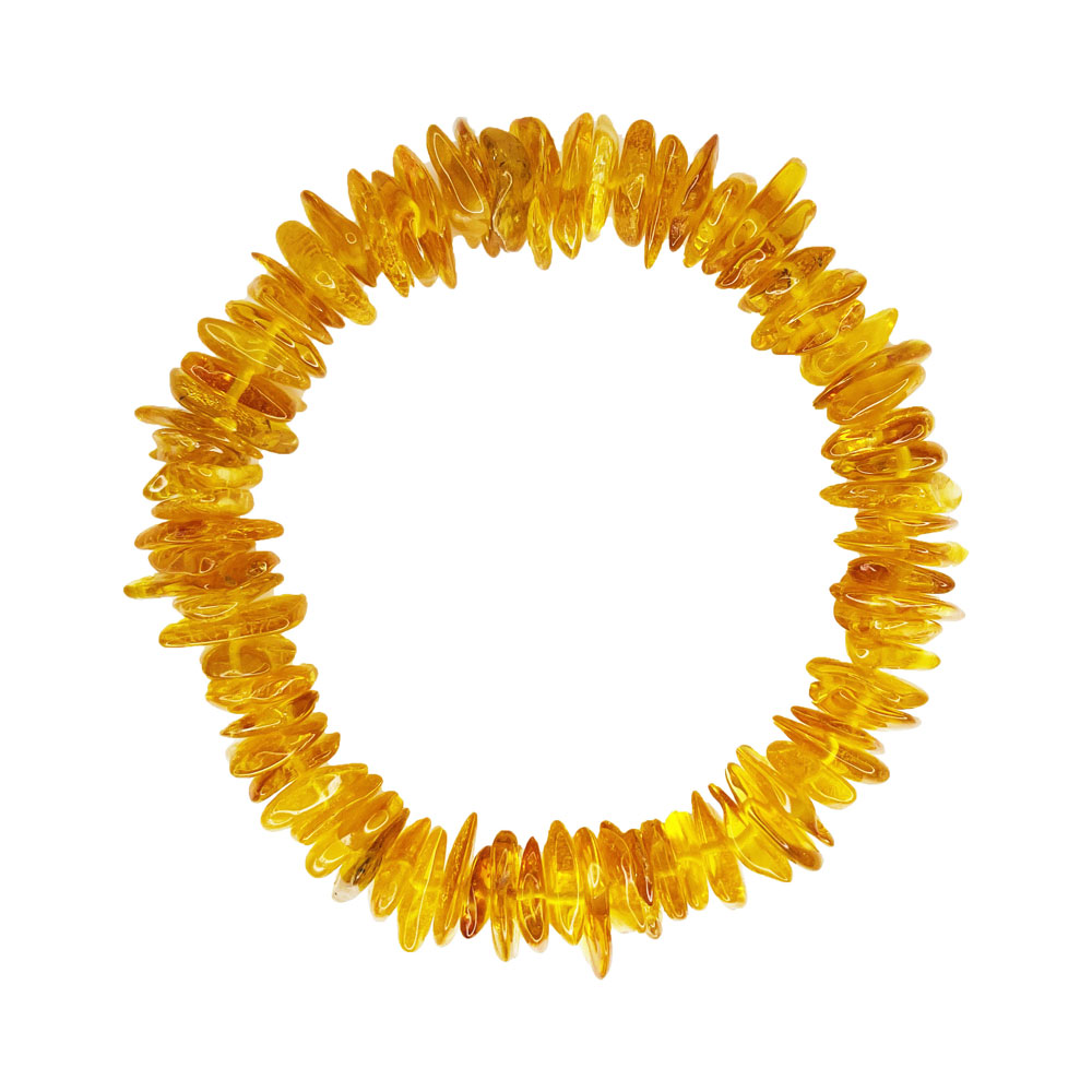bracelet ambre jaune 19cm 01