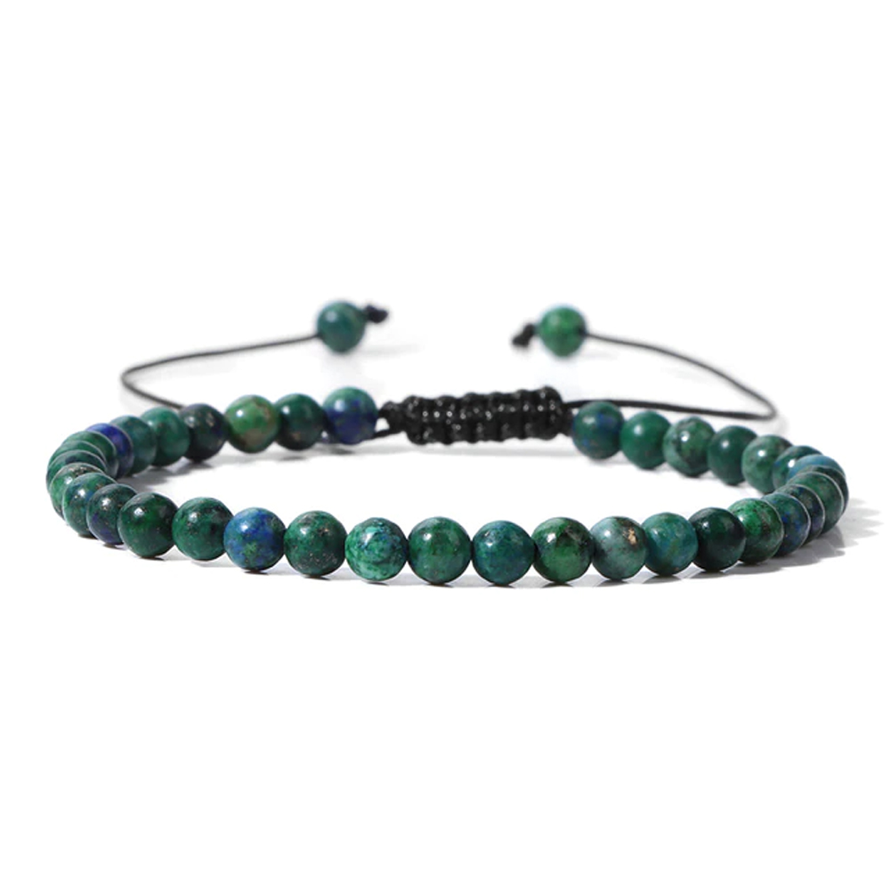 bracelet azurite malachite pierres boules 4mm cordon ajustable 02 bracelet azurite malachite pierres boules 4mm cordon ajustable 02