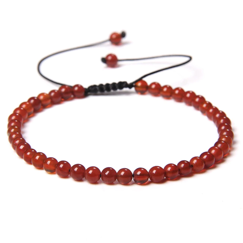 bracelet cornaline pierres boules 4mm cordon ajustable 02 bracelet cornaline pierres boules 4mm cordon ajustable 02