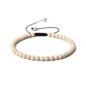 Fossile Blanc : Vertus, Bienfaits, Propriétés et Signification en Lithothérapie bracelet fossile blanc pierres boules 4mm cordon ajustable 01