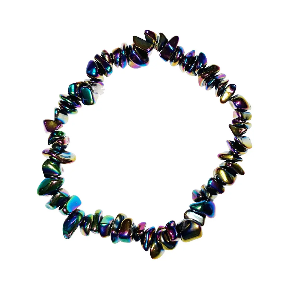 Hématite : Vertus, Bienfaits, Propriétés et Signification en Lithothérapie bracelet hematite arc en ciel baroque 19cm 01.jpg