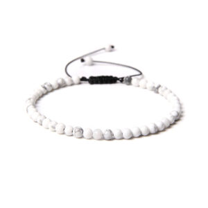 Howlite : Vertus, Bienfaits, Propriétés et Signification en Lithothérapie bracelet howlite pierres boules 4mm cordon ajustable 01