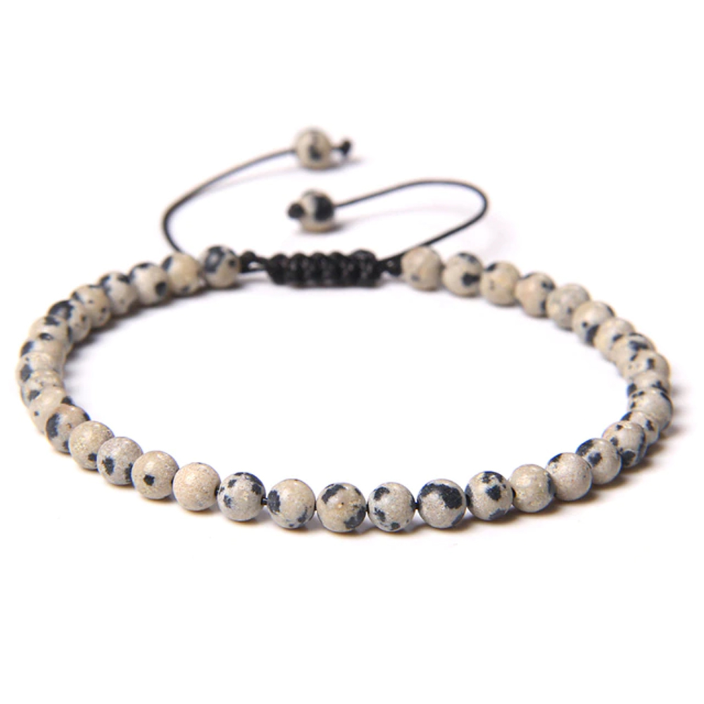 bracelet jaspe dalmatien pierres boules 4mm cordon ajustable 02 bracelet jaspe dalmatien pierres boules 4mm cordon ajustable 02