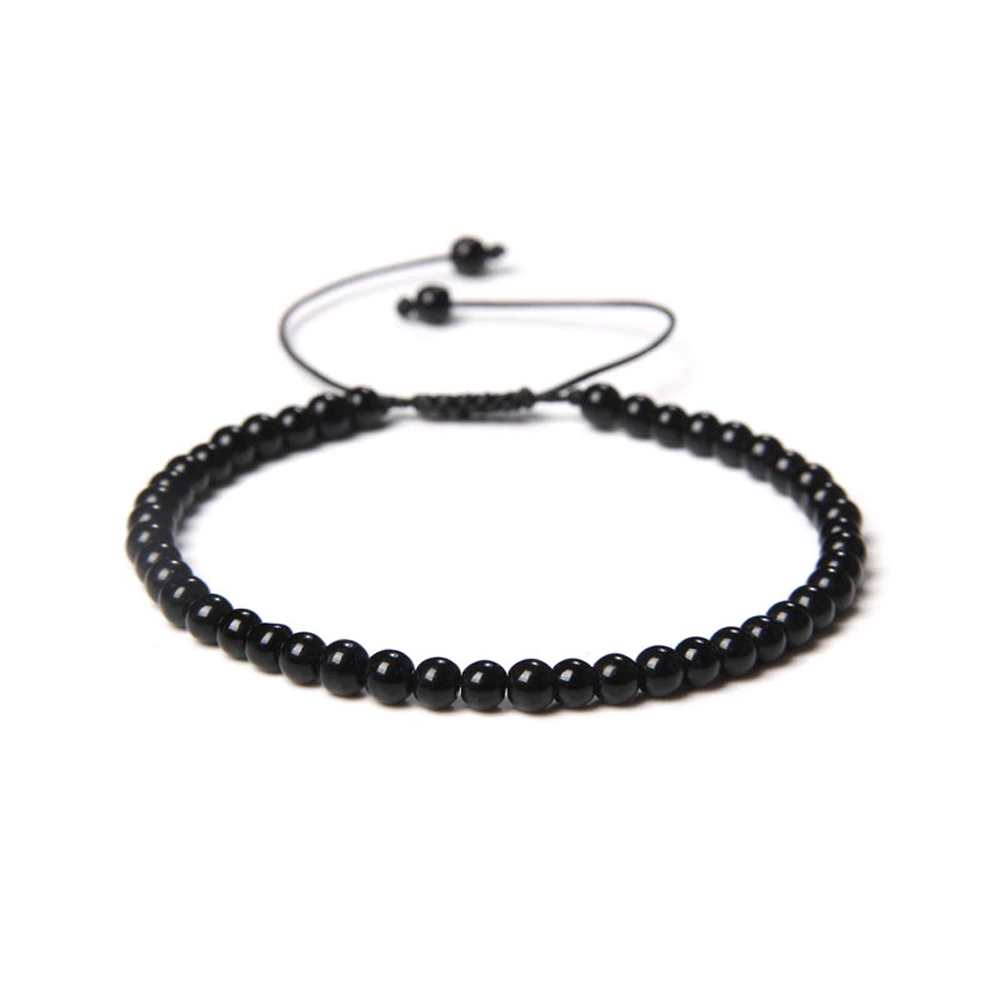 bracelet onyx pierres boules 4mm cordon ajustable 01 bracelet onyx pierres boules 4mm cordon ajustable 01