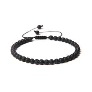 bracelet pierre de lave pierres boules 4mm cordon ajustable 01