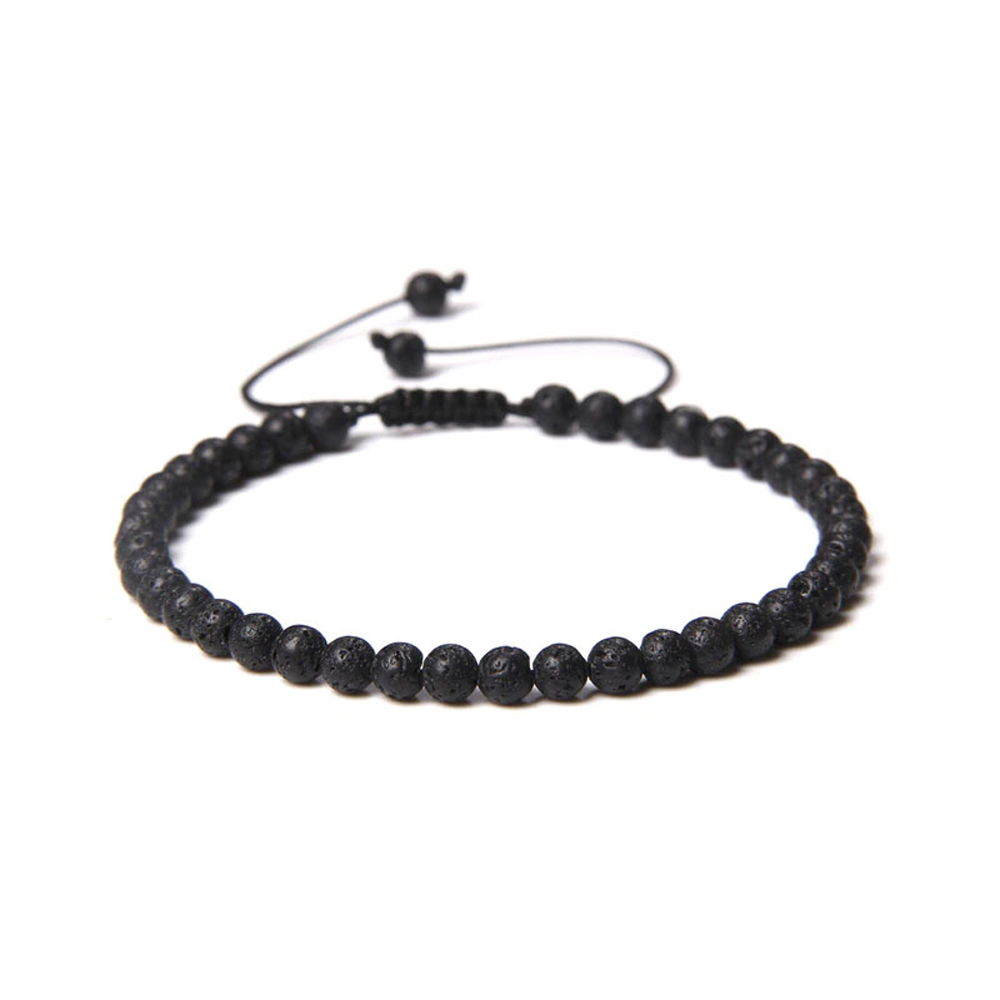 bracelet pierre de lave pierres boules 4mm cordon ajustable 01 bracelet pierre de lave pierres boules 4mm cordon ajustable 01