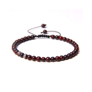 bracelet pierre de sang pierres boules 4mm cordon ajustable 01