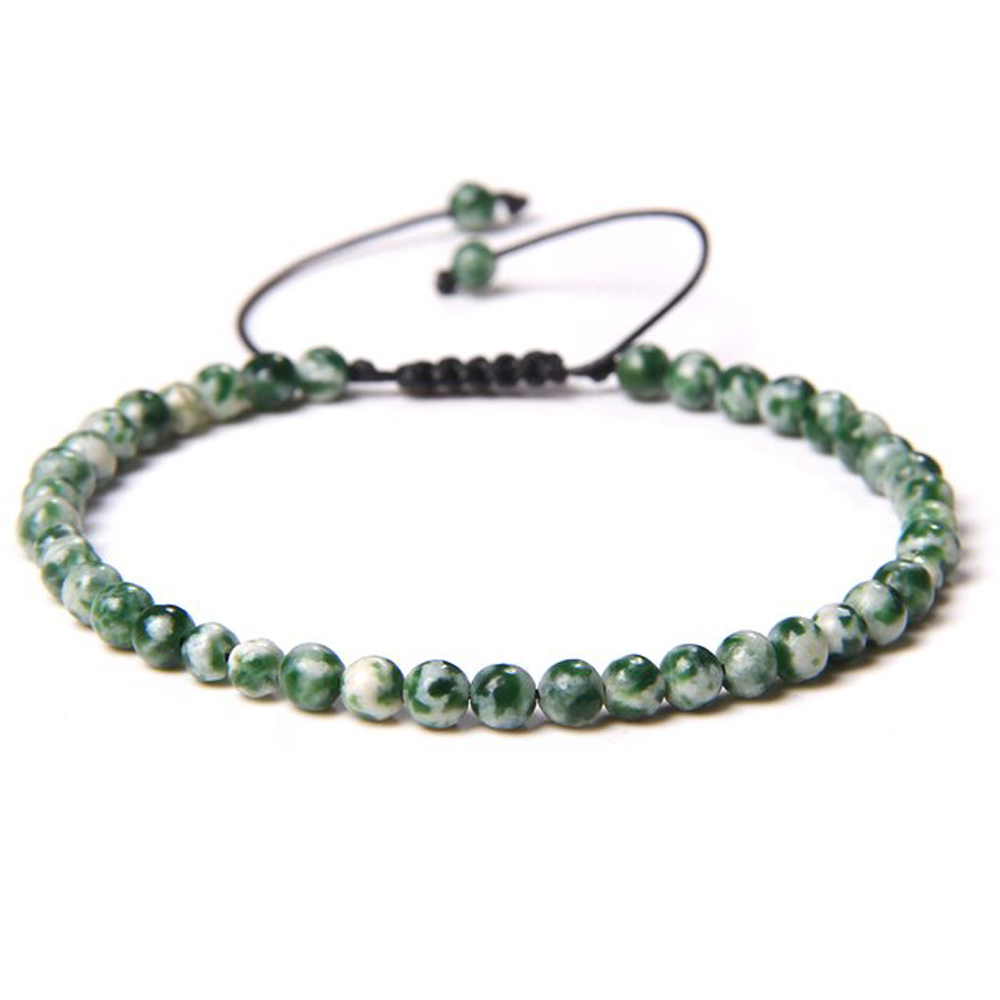 bracelet serpentine foncee pierres boules 4mm cordon ajustable 02 bracelet serpentine foncee pierres boules 4mm cordon ajustable 02