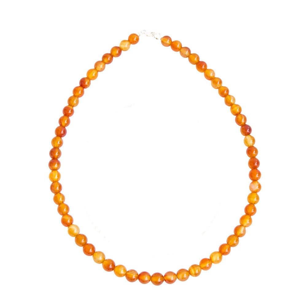 Cornaline : Vertus, Bienfaits & Propriétés en Lithothérapie collier cornaline pierres boules 08mm 01 1000x1000