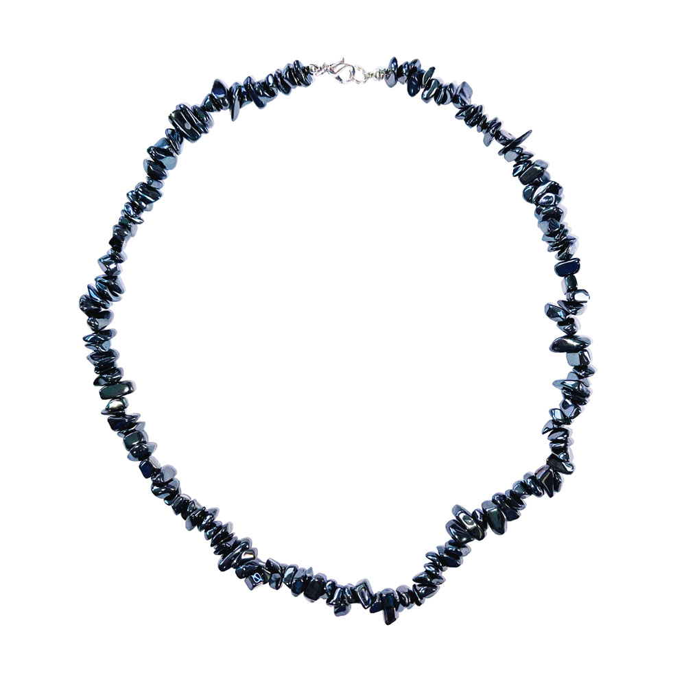 Hématite : Vertus, Bienfaits, Propriétés et Signification en Lithothérapie collier hematite baroque 45cm 01