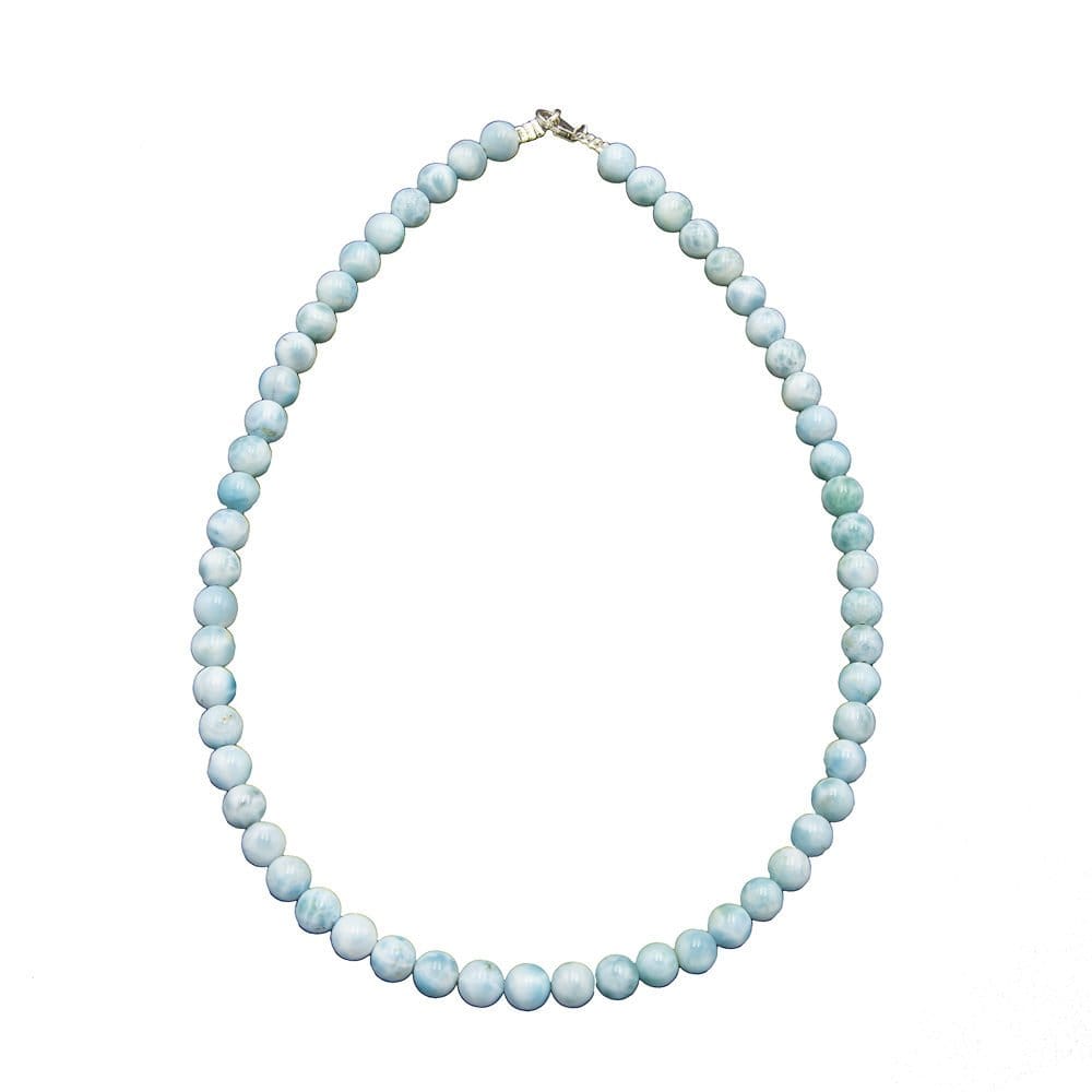 Larimar : Vertus, Bienfaits, Propriétés et Signification en Lithothérapie collier larimar pierres boules 8mm 01 1000x1000