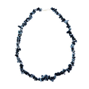 Obsidienne Neige : Vertus, Bienfaits, Propriétés et Signification en Lithothérapie collier obsidienne neige baroque 45cm 01