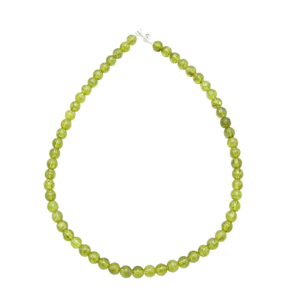 Péridot : Vertus, Bienfaits, Propriétés et Signification en Lithothérapie collier peridot pierres boules 8mm 01 1000x1000