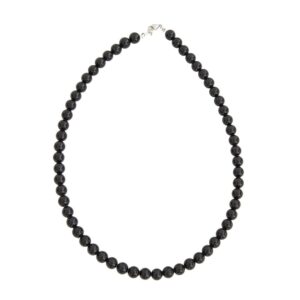 Tourmaline Noire : Vertus, Bienfaits, Propriétés et Signification en Lithothérapie collier tourmaline noire pierres boules 08mm 01 1000x1000