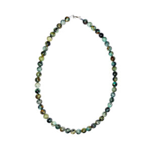 Turquoise : Vertus, Bienfaits, Propriétés et Signification en Lithothérapie collier turquoise d afrique pierres boules 8mm 01
