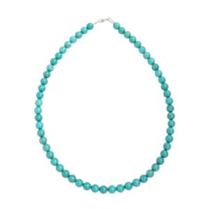 Turquoise : Vertus, Bienfaits, Propriétés et Signification en Lithothérapie collier turquoise pierres boules 08mm 01 1000x1000
