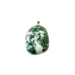 Agate Arbre : Vertus, Bienfaits & Propriétés en Lithothérapie pendentif agate arbre pierre roulee 01.jpg