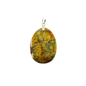 Agate Crazy Lace : Vertus, Bienfaits & Propriétés en Lithothérapie pendentif agate crazy lace pierre plate 01.jpg