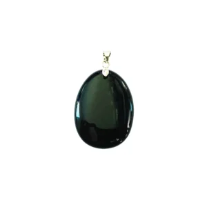 Agate Noire : Vertus, Bienfaits, Propriétés et Signification en Lithothérapie pendentif agate noire pierre plate 01.jpg