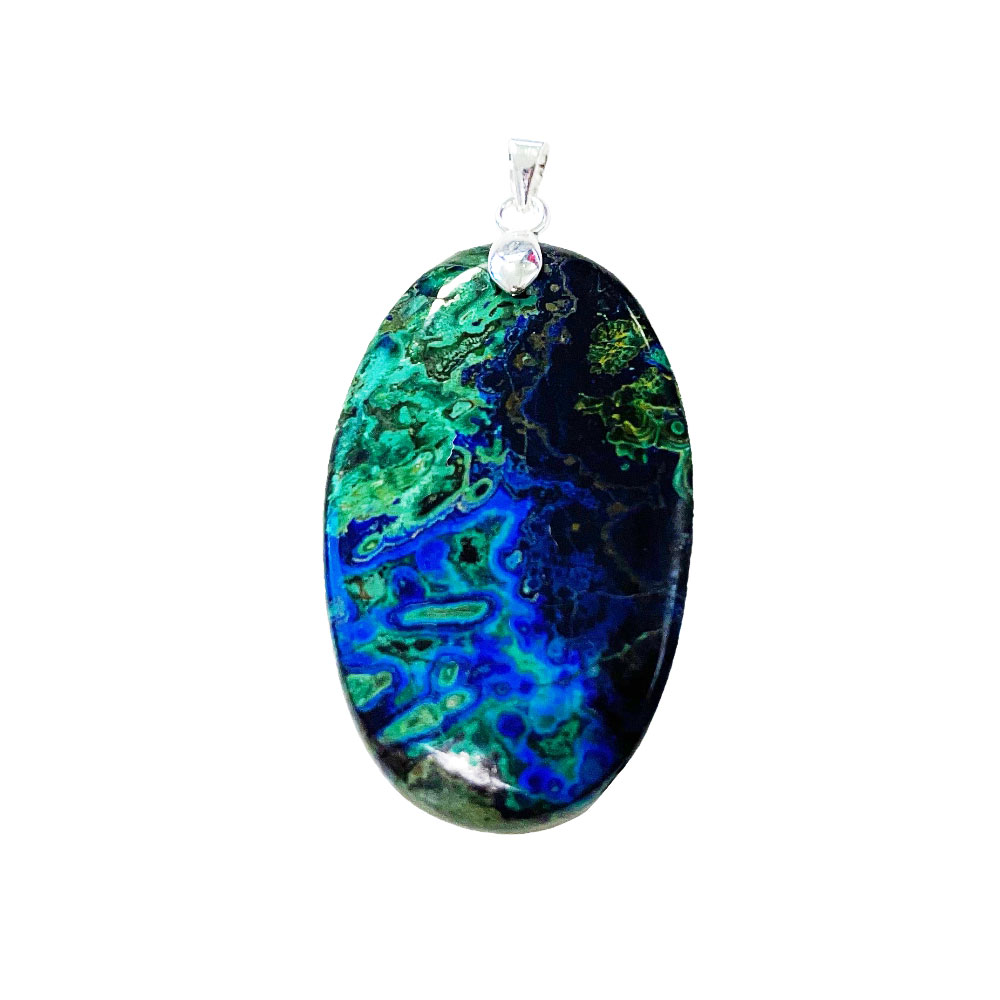 pendentif azurite pierre plate 01 pendentif azurite pierre plate 01