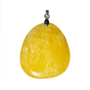 Calcite Orange : Vertus, Bienfaits, Propriétés et Signification en Lithothérapie pendentif calcite orange pierre plate 01
