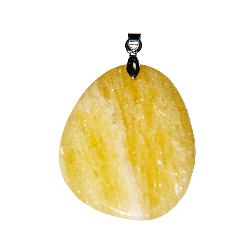 pendentif calcite orange pierre plate 02 pendentif calcite orange pierre plate 02