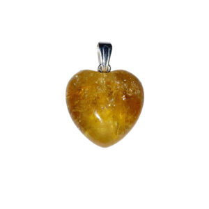 Citrine : Vertus, Bienfaits & Propriétés en Lithothérapie pendentif citrine petite coeur 01