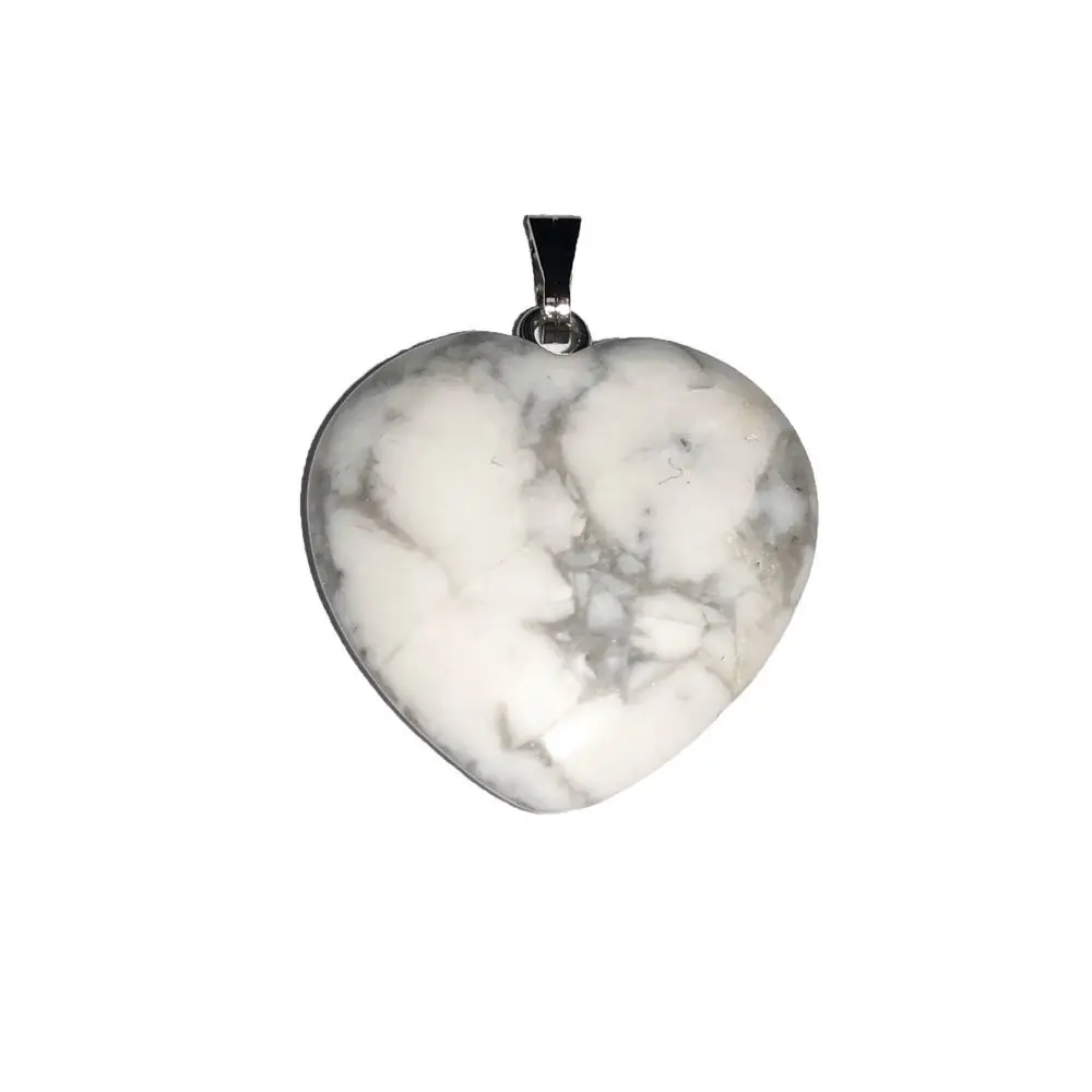 Pendentif Howlite - Petit cœur | Apaisement, Patience et Sommeil réparateur