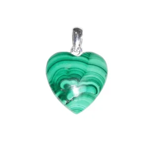 Malachite : Vertus, Bienfaits, Propriétés et Signification en Lithothérapie pendentif malachite petit coeur 01.jpg