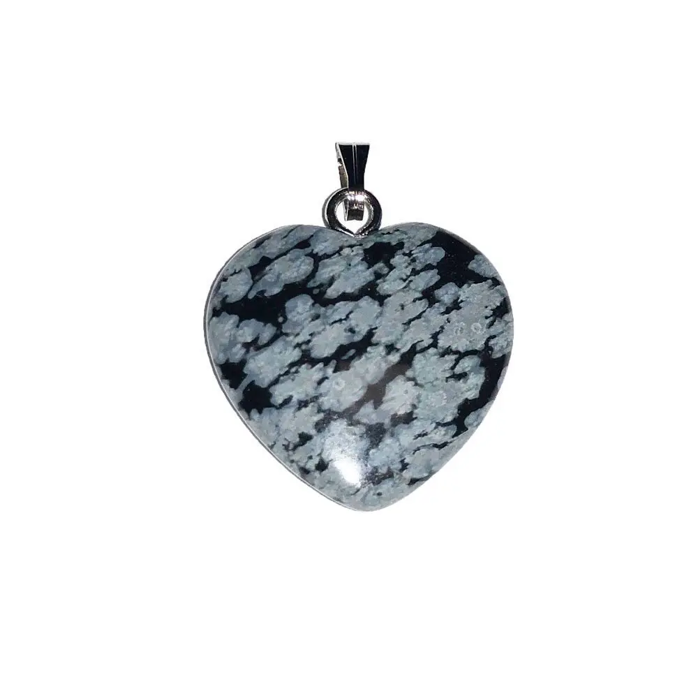 Pendentif obsidienne neige petit cœur