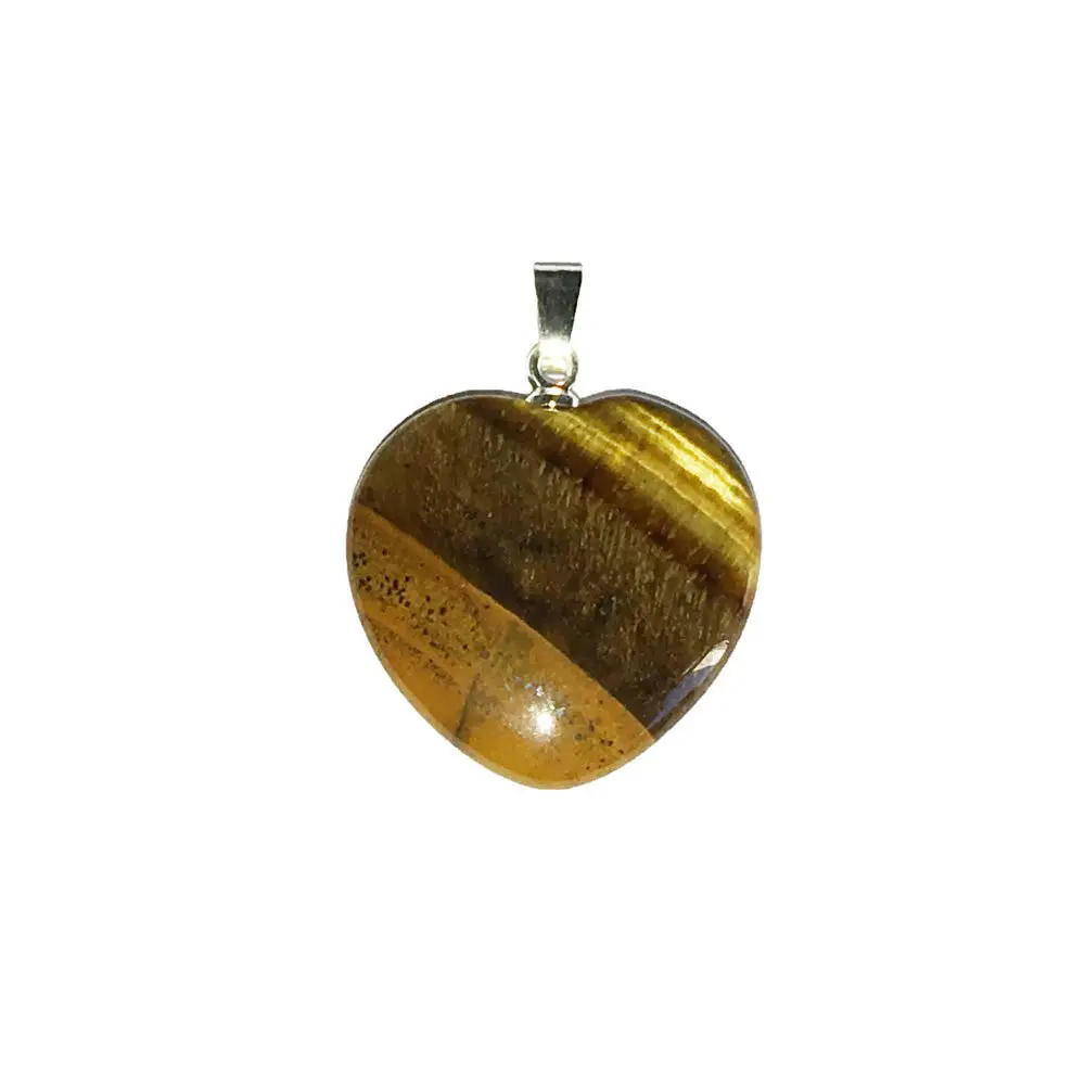 Pendentif œil de tigre petit cœur