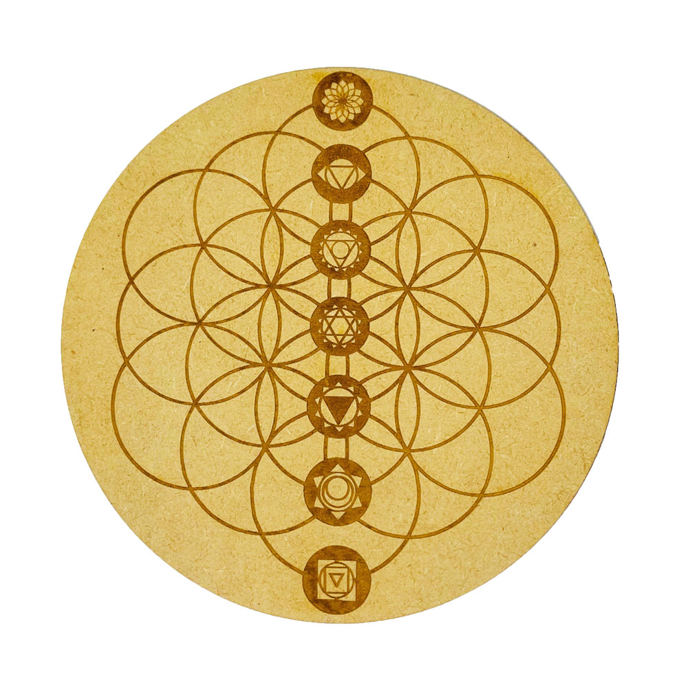 plaque de rechargement graine de vie 7 chakras bois sculpte 02 plaque de rechargement graine de vie 7 chakras bois sculpte 02