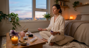 rituel du soir aux cristaux 20 minutes pour libérer les tensions de la journée