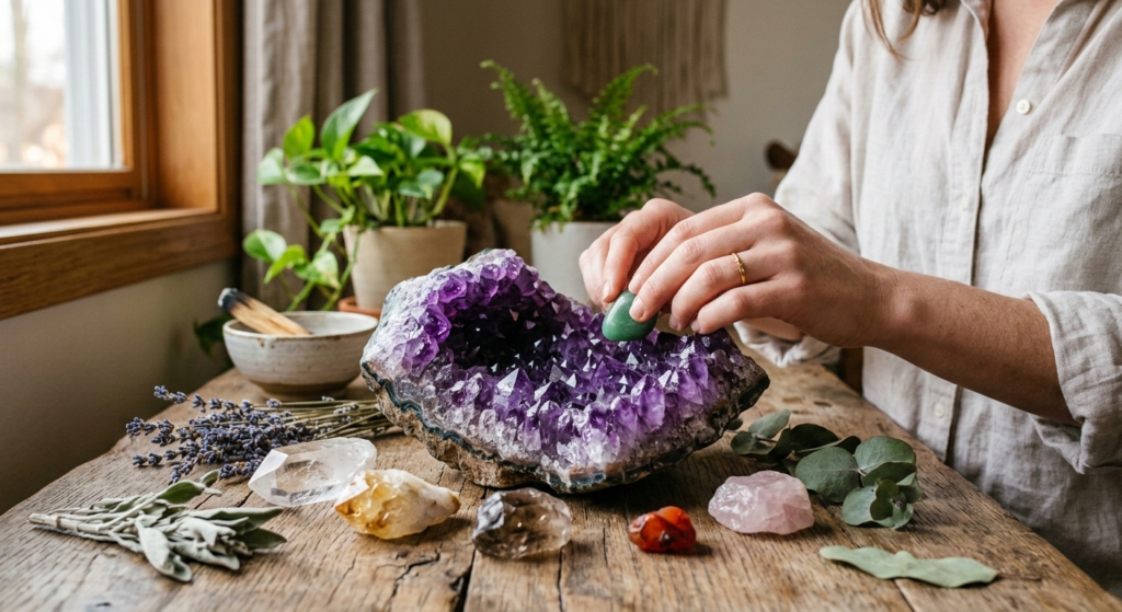 géode améthyste rechargement pierres