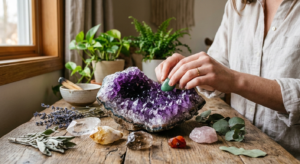 geode amethyste rechargement pierres